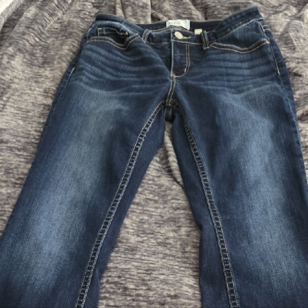 BKE Blue Straight Leg Jeans with Classic Fading